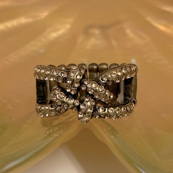 Bronze Rhinestone Ring & Earring Set - Picture 6 of 9